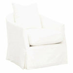 Faye Slipcover Swivel Club Chair Cream Crepe - LOOMLAN - Essentials For Living - Club Chairs