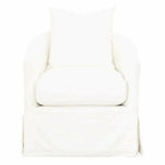 Faye Slipcover Swivel Club Chair Cream Crepe - LOOMLAN - Essentials For Living - Club Chairs