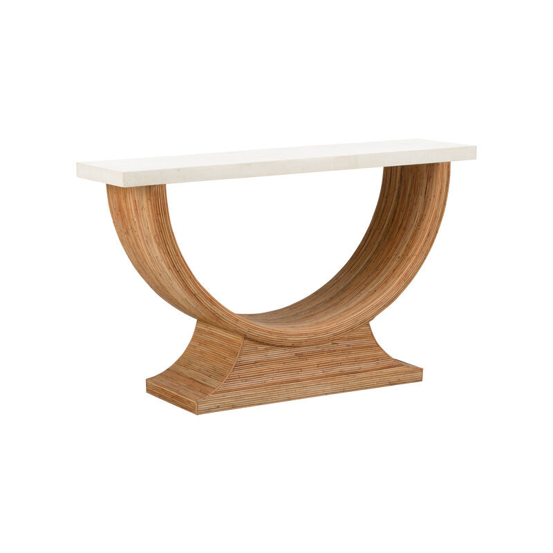 Bay Curved Based Console Table-Console Tables-Wildwood-Brown-LOOMLAN