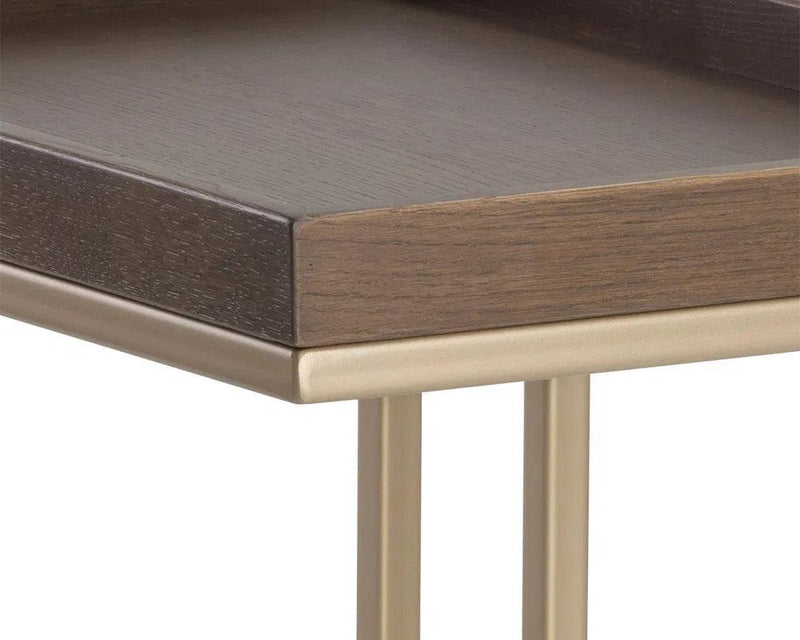 Arden C-Shaped Wooden Rectangular Side Table