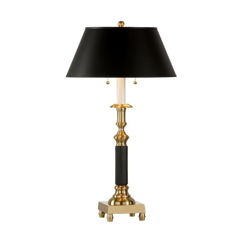 Felix Faceted Column Antique Brass Table Lamp - LOOMLAN - Wildwood - Table Lamps