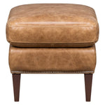 Florence Leather In Venerando Umber Ottoman - LOOMLAN - Olivia + Quinn - Ottomans