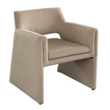 Flynn Light Camel Performance Velvet Dining Chair - LOOMLAN - Diamond Sofa - Dining Chairs