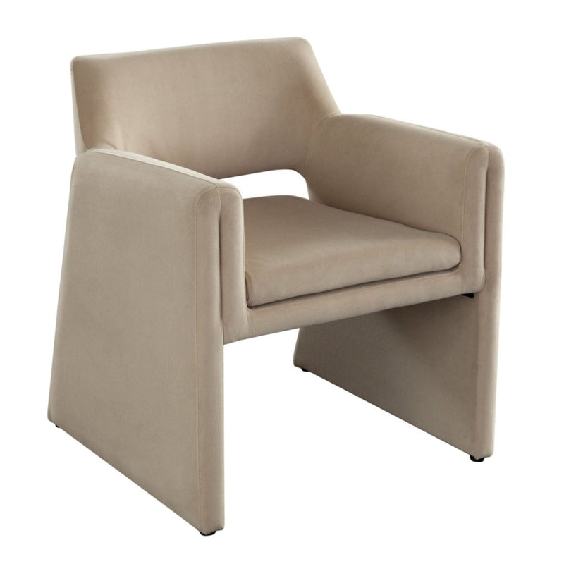 Flynn Light Camel Performance Velvet Dining Chair - LOOMLAN - Diamond Sofa - Dining Chairs