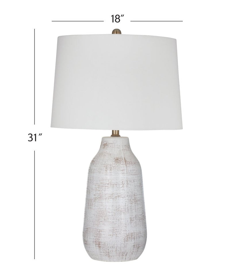 Forcythia White Ceramic Table Lamp - LOOMLAN - Bassett Mirror - Table Lamps