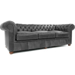 Forever Young Gray Chesterfield Leather Sofa USA Made - LOOMLAN - Uptown Sebastian - Sofas & Loveseats