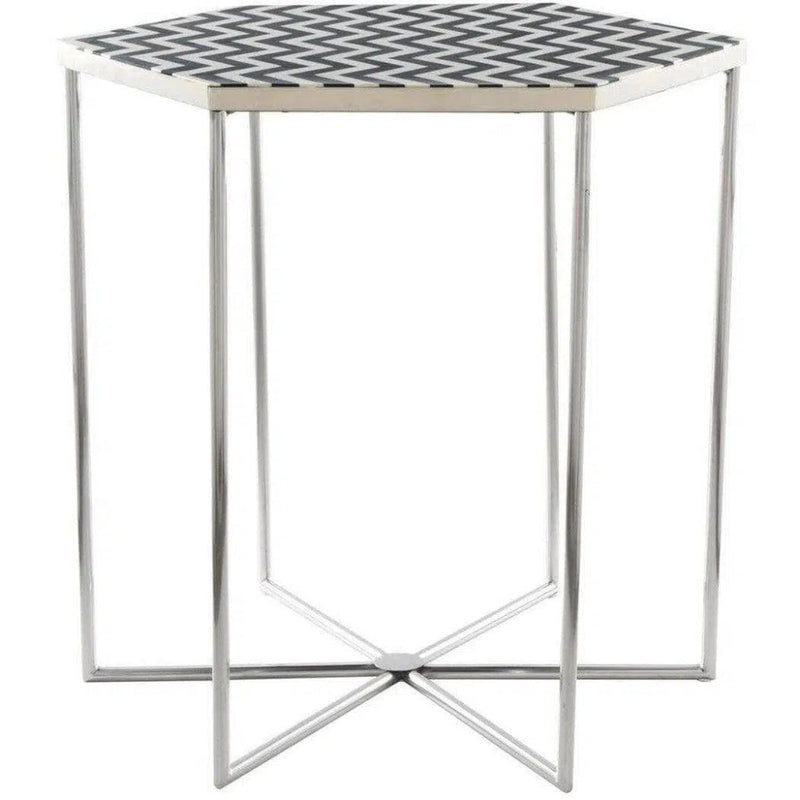 Forma Side Table Black & White - LOOMLAN - Zuo Modern - Side Tables