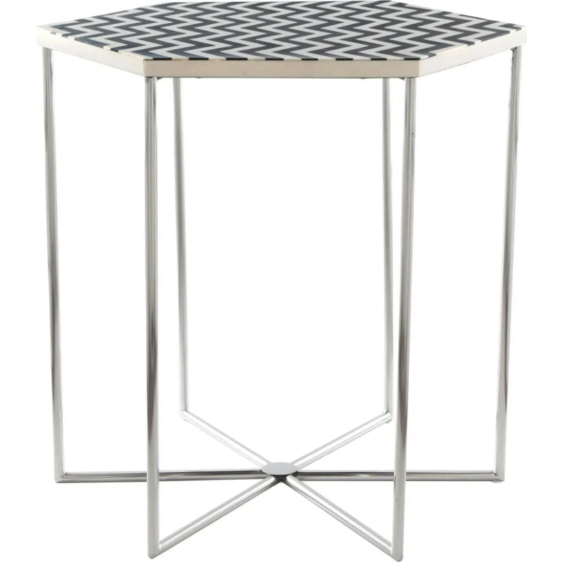 Forma Side Table Black & White - LOOMLAN - Zuo Modern - Side Tables