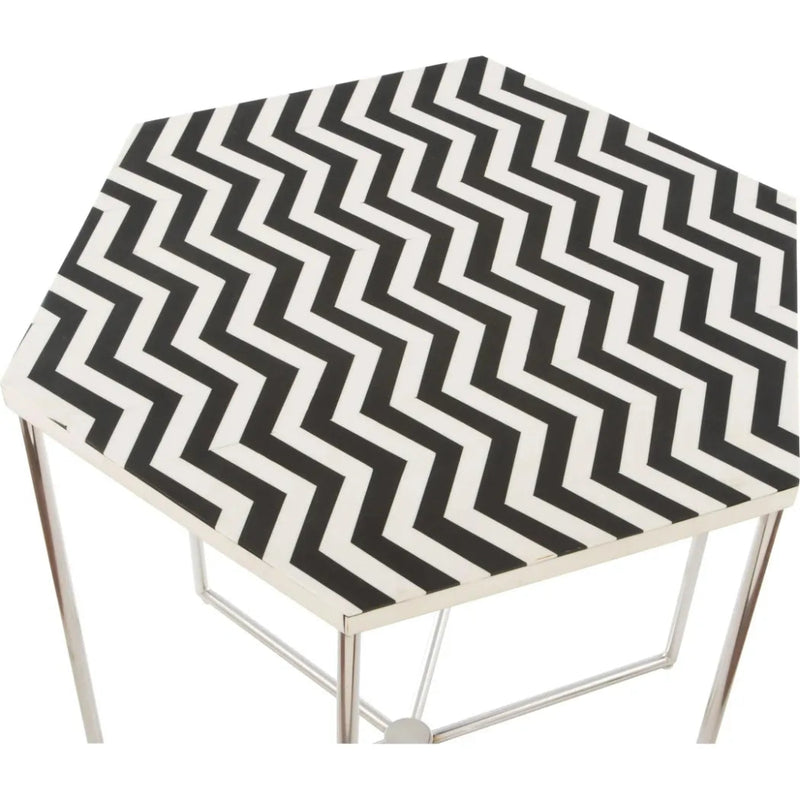 Forma Side Table Black & White - LOOMLAN - Zuo Modern - Side Tables