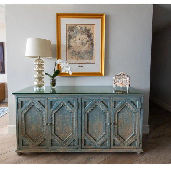 Four Diamonds Sideboard Blue - LOOMLAN - Sarreid - Sideboards