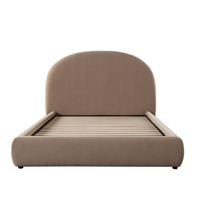 Fox Camel Performance Velvet Bed with Arch Headboard - LOOMLAN - Diamond Sofa - Beds