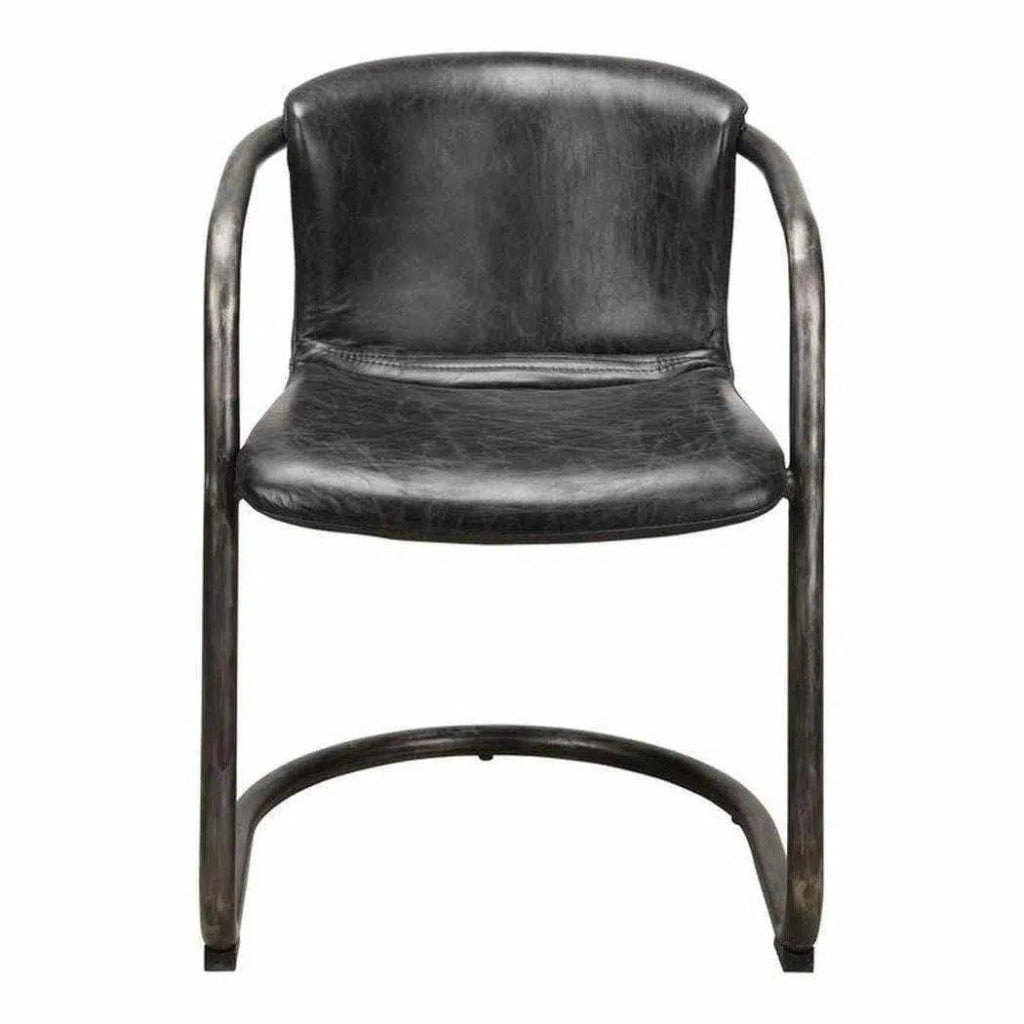 Freeman Grazed Leather Dining Chair (Set Of 2) - LOOMLAN - Moe's Home - Dining Chairs