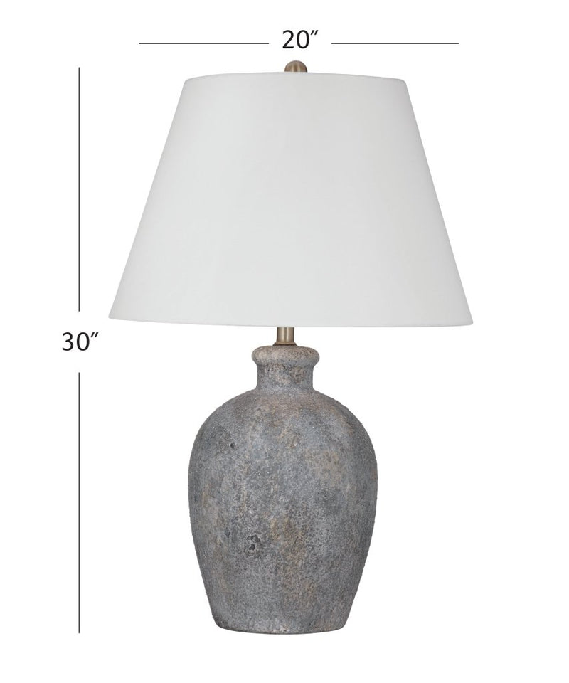 Fremont Grey Ceramic Base Table Lamp - LOOMLAN - Bassett Mirror - Table Lamps