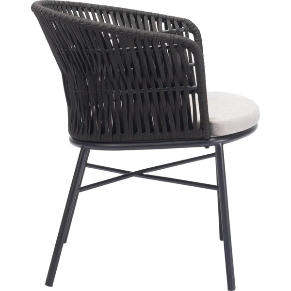 Freycinet Dining Chair (Set of 2) Black - LOOMLAN - Zuo Modern - Outdoor Dining Chairs