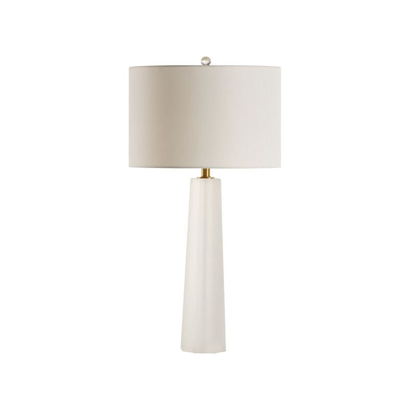 Frosted Crystal Crisp White Fabric Shade Table Lamp - LOOMLAN - Chelsea House - Table Lamps