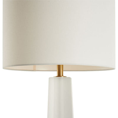 Frosted Crystal Crisp White Fabric Shade Table Lamp - LOOMLAN - Chelsea House - Table Lamps