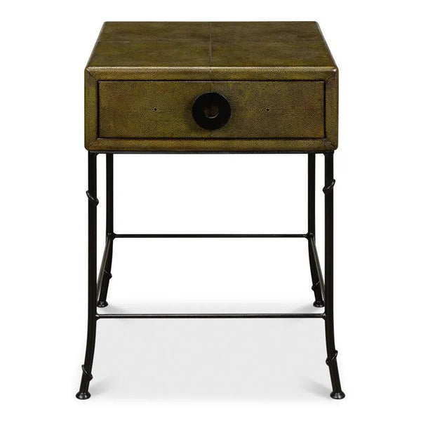 Gabriella Shagreen Side Table Leaf - LOOMLAN - Sarreid - Side Tables