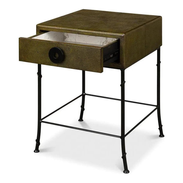 Gabriella Shagreen Side Table Leaf - LOOMLAN - Sarreid - Side Tables
