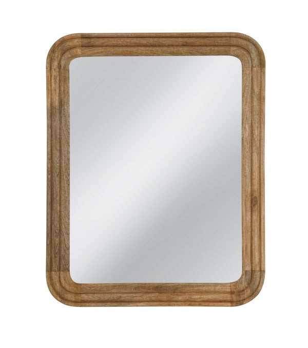 Gage Round Wood Corners Wall Mirror - LOOMLAN - Bassett Mirror - Wall Mirrors