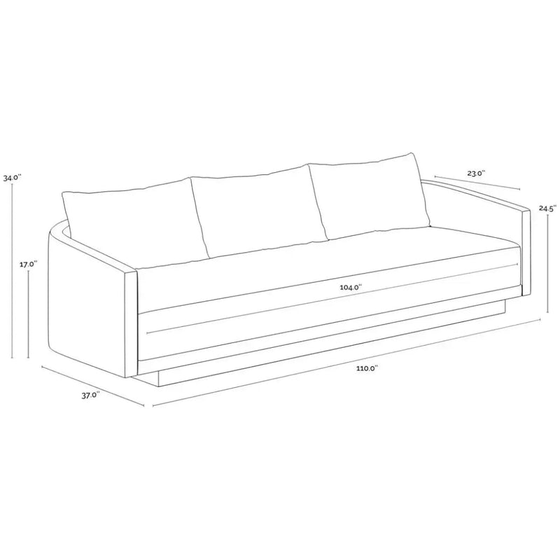 Gannon Performance Fabric Modern Sofa - LOOMLAN - SUNPAN - Sofas & Loveseats
