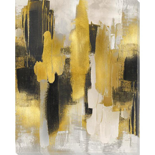 Golden Cityscape Indoor Outdoor Wall Art - Sustainable and Durable