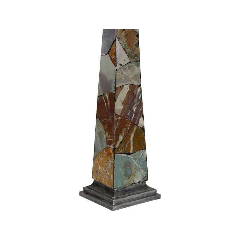 Gemstone Obelisk Flat Gemstone Sculpture - LOOMLAN - Chelsea House - Statues & Sculptures