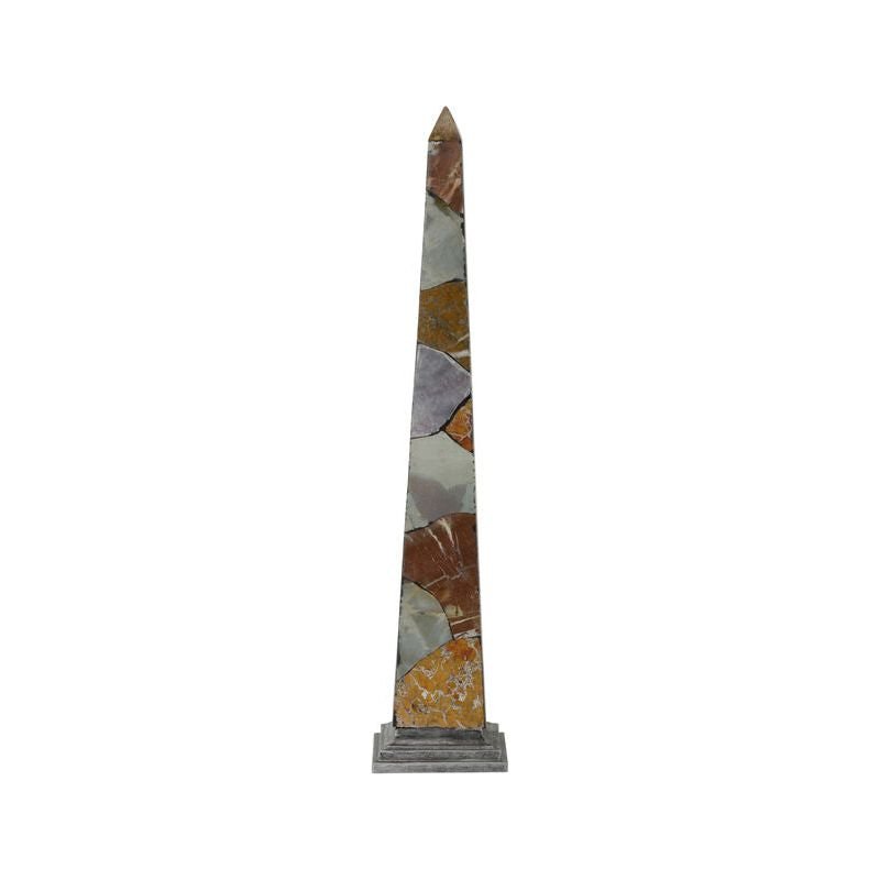 Gemstone Obelisk Flat Gemstone Sculpture - LOOMLAN - Chelsea House - Statues & Sculptures