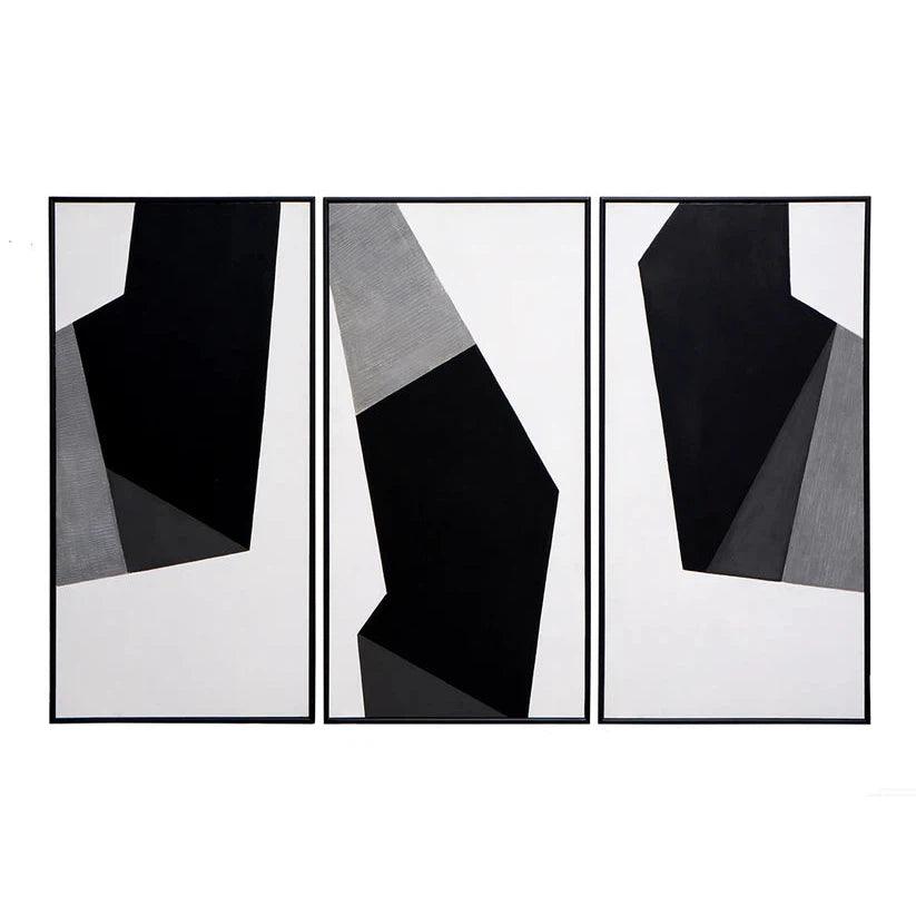 Geo Forms Set Of 3 Hand - Painted Wall Art - LOOMLAN - Canvas Art