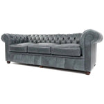 George Slate Grey Chesterfield Leather Sofa - LOOMLAN - Uptown Sebastian - Sofas & Loveseats