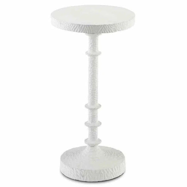 Gesso White Gallo Drinks Table - LOOMLAN - Currey & Co - Side Tables