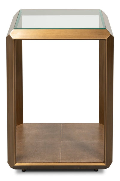 Gilbert Iron Framed Square Side Table - LOOMLAN - Sarreid - Side Tables