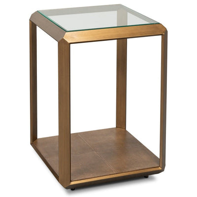 Gilbert Iron Framed Square Side Table - LOOMLAN - Sarreid - Side Tables