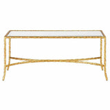 Gilt Bronze Gilt Twist Cocktail Table - LOOMLAN - Currey & Co - Coffee Tables