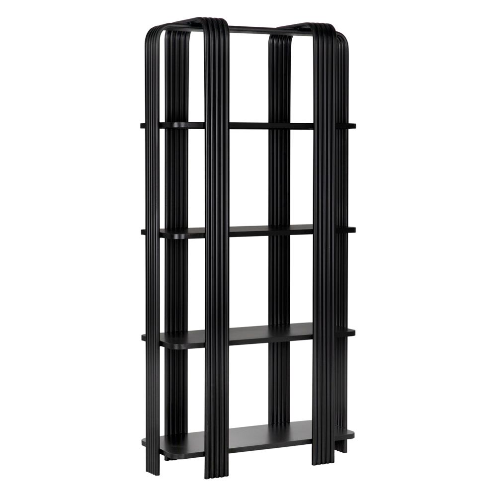 Giza Industrial Steel Black Bookcase - LOOMLAN - Bookcases