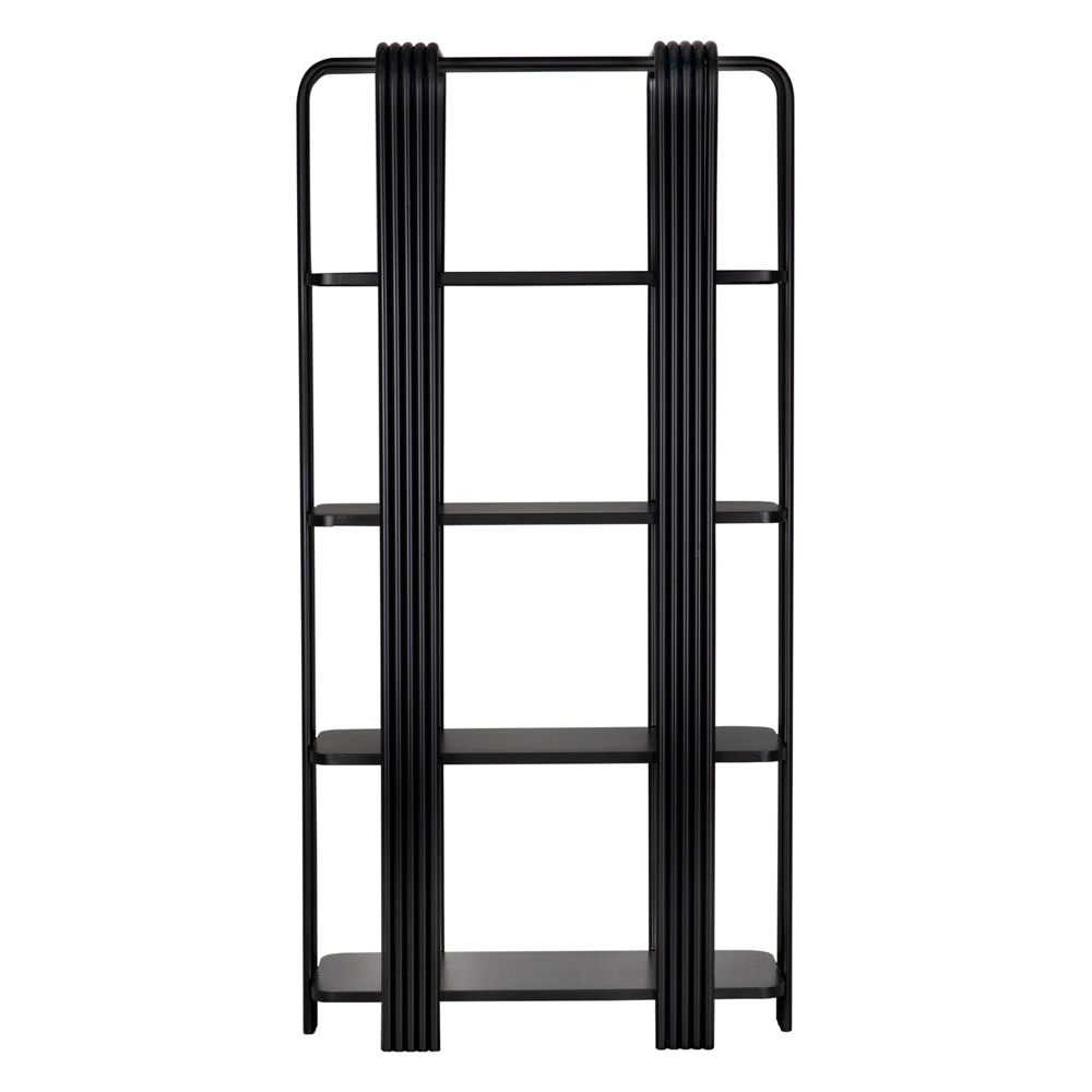 Giza Industrial Steel Black Bookcase - LOOMLAN - Bookcases