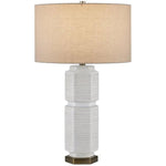 Glebe Ceramic and Metal White Table Lamp - LOOMLAN - Currey & Co - Table Lamps