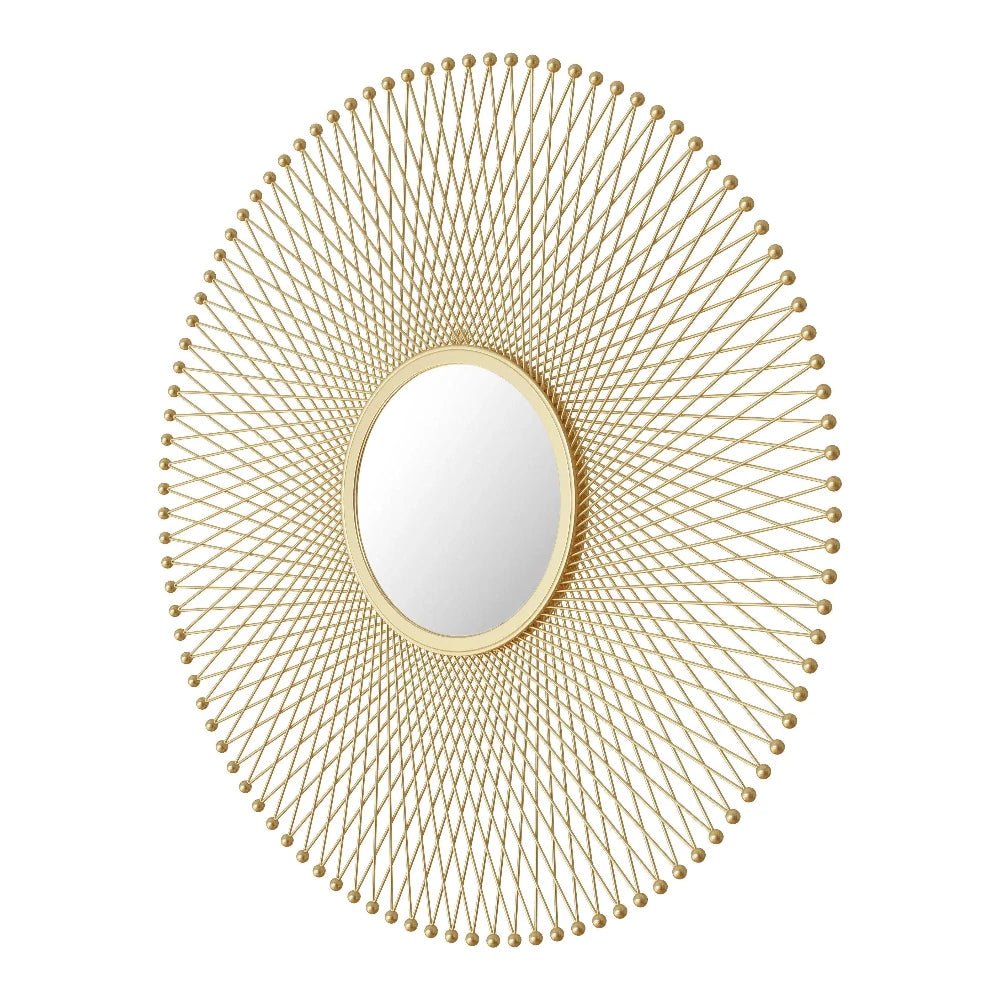 Glow Round Mirror Gold - LOOMLAN - Zuo Modern - Wall Mirrors