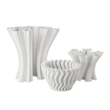 Godet Modern Design White Porcelain Vase - LOOMLAN - Currey & Co - Vases & Jars