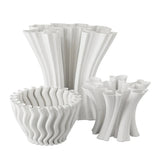 Godet Modern Design White Porcelain Vase - LOOMLAN - Currey & Co - Vases & Jars