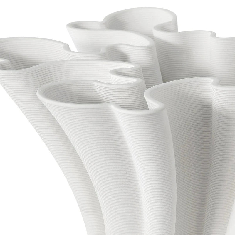 Godet Modern Design White Porcelain Vase - LOOMLAN - Currey & Co - Vases & Jars