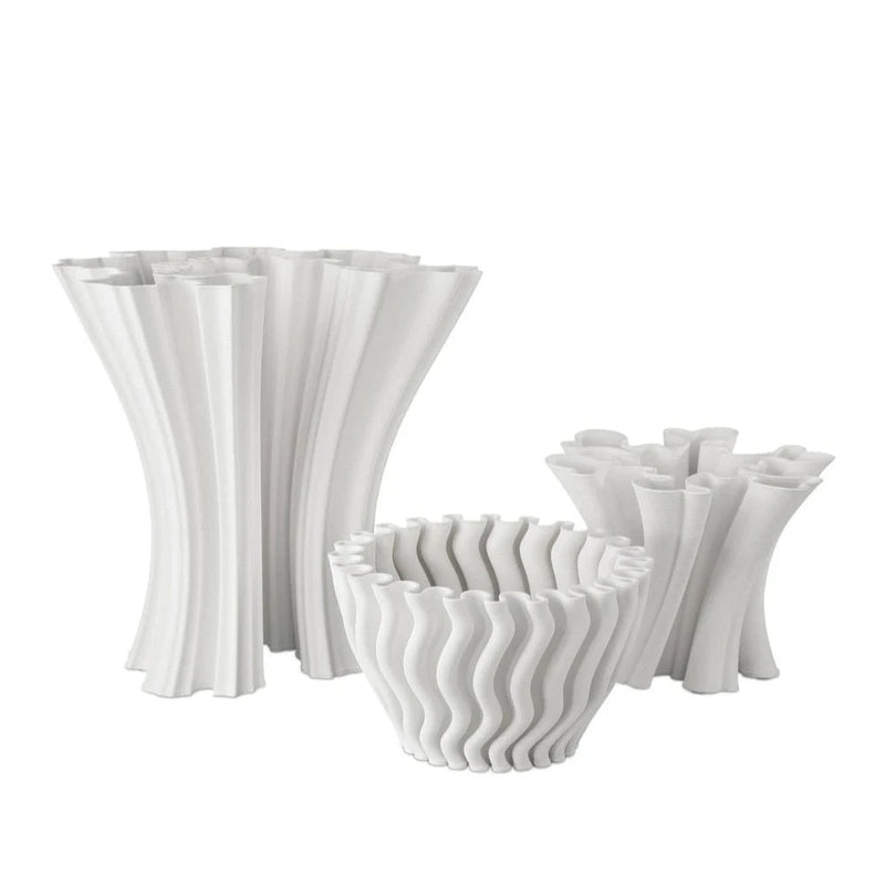 Godet Modern Design White Porcelain Vase - LOOMLAN - Currey & Co - Vases & Jars