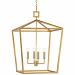 Gold Leaf Denison Gold Large Lantern - LOOMLAN - Currey & Co - Pendants