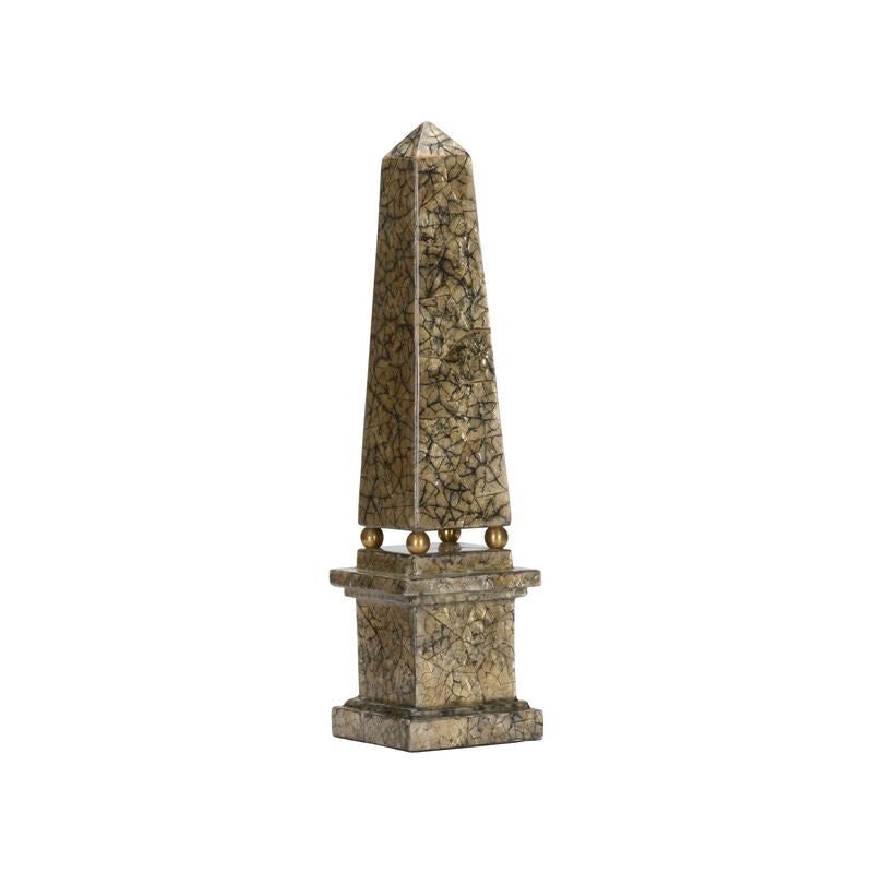 Gold Tortoise Capiz Obelisk Elegance Sculpture - LOOMLAN - Chelsea House - Statues & Sculptures