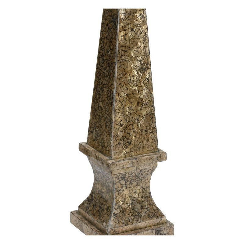 Gold Tortoise Capiz Obelisk Elegance Sculpture - LOOMLAN - Chelsea House - Statues & Sculptures