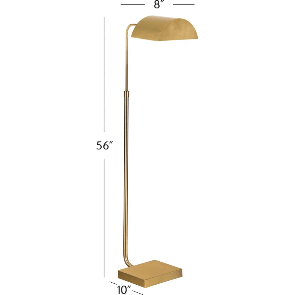 Golden Brass Metal Floor Lamp - LOOMLAN - Bassett Mirror - Floor Lamps