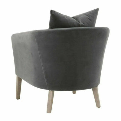 Gordon Club Chair Gray Velvet Natural Oak - LOOMLAN - Essentials For Living - Accent Chairs