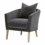 Gordon Club Chair Gray Velvet Natural Oak - LOOMLAN - Essentials For Living - Accent Chairs