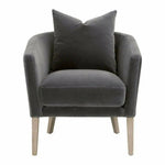 Gordon Club Chair Gray Velvet Natural Oak - LOOMLAN - Essentials For Living - Accent Chairs