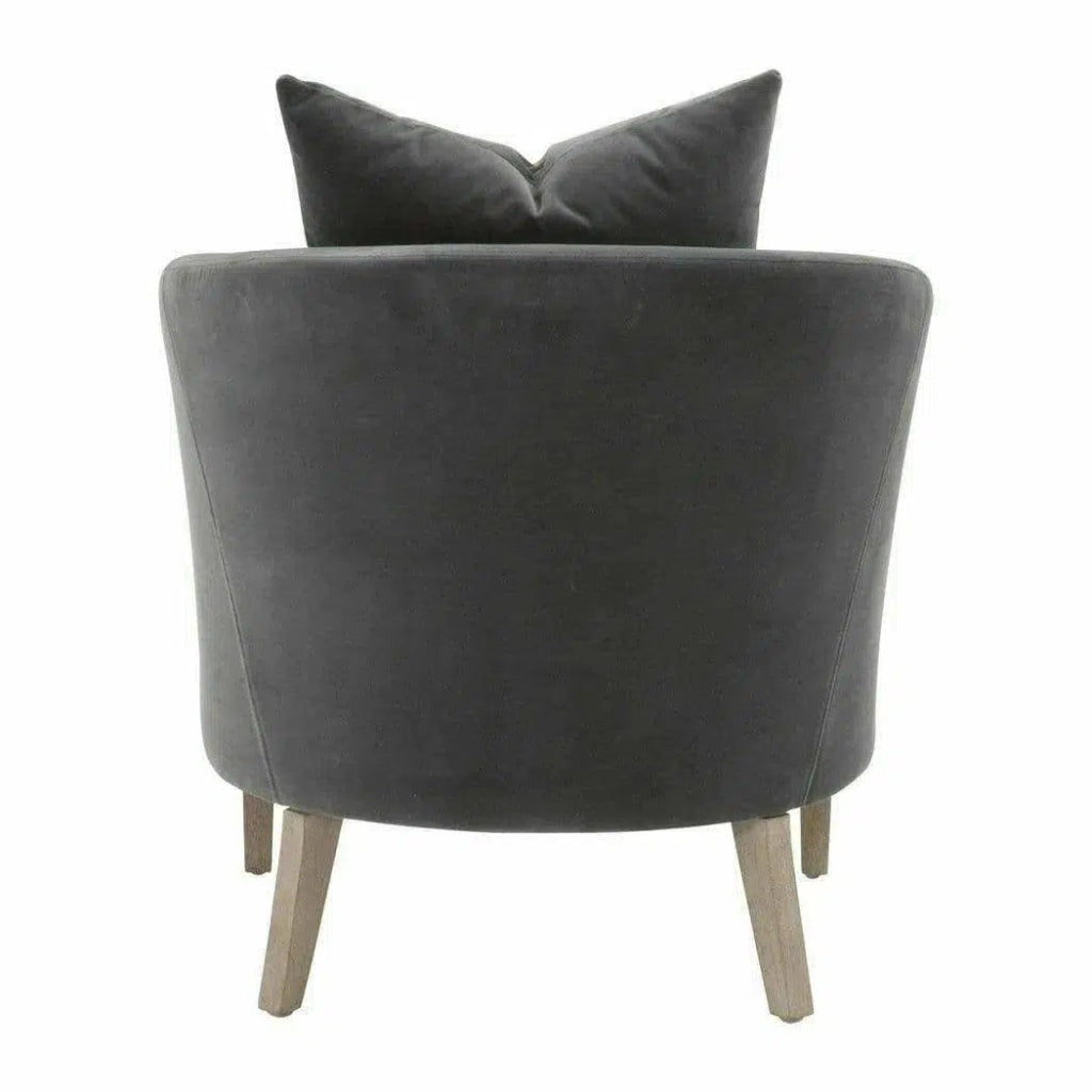 Gordon Club Chair Gray Velvet Natural Oak - LOOMLAN - Essentials For Living - Accent Chairs