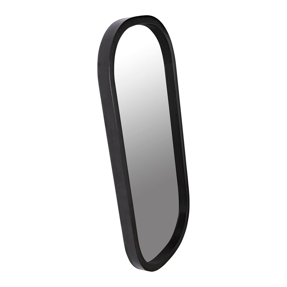 Gorky Black Wood Framed Oval Wall Mirror - LOOMLAN - Noir - Wall Mirrors